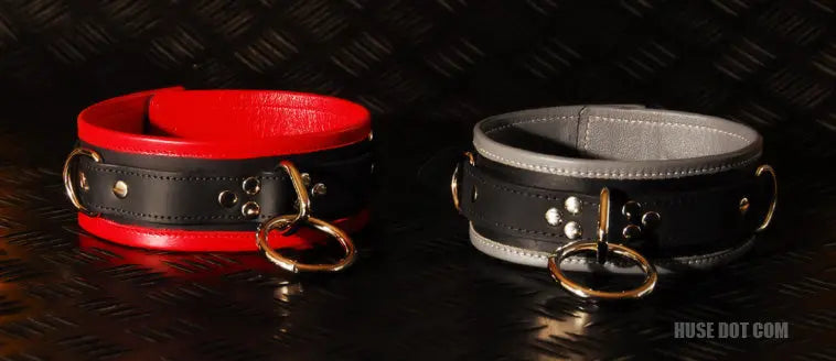 Leather Lined Two Color Collar Huse Dot Com