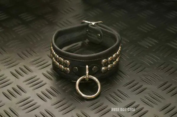 Collar With Ring 2 Rows Studs Huse Dot Com