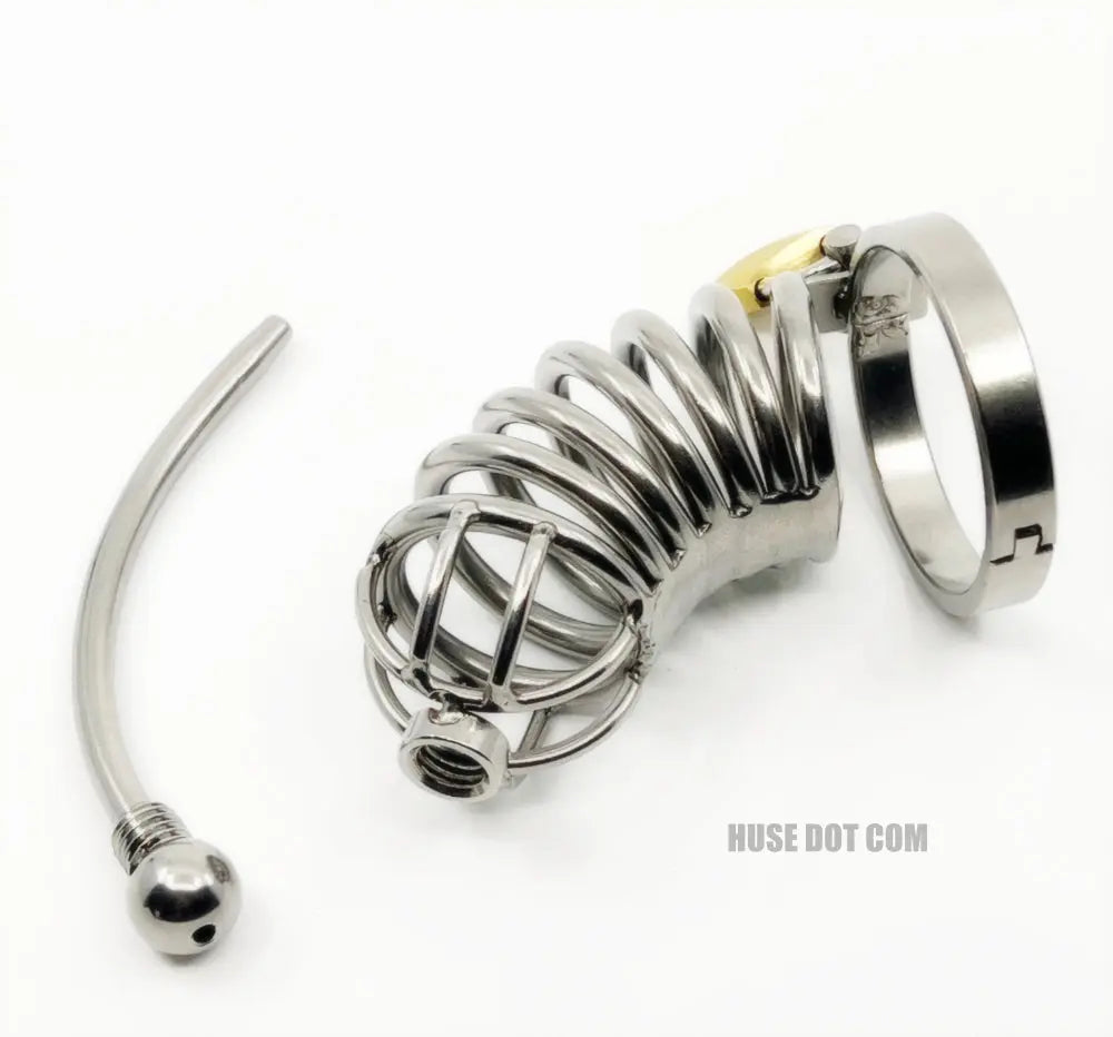 Long Ringed Male Chastity Cage Huse Dot Com