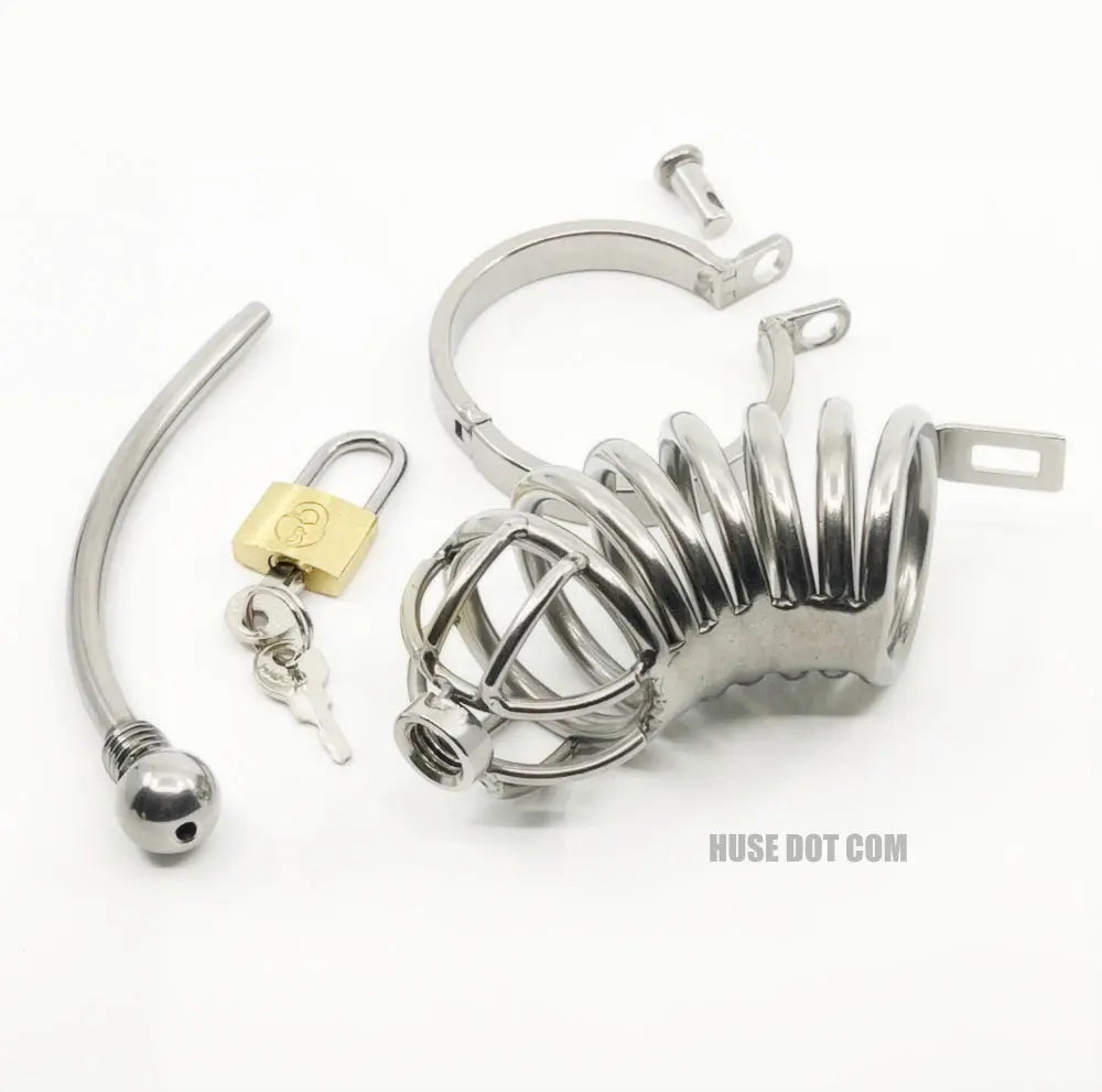 Long Ringed Male Chastity Cage Huse Dot Com