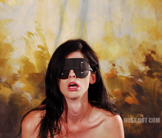 Leather Blindfold FLeece Lined
