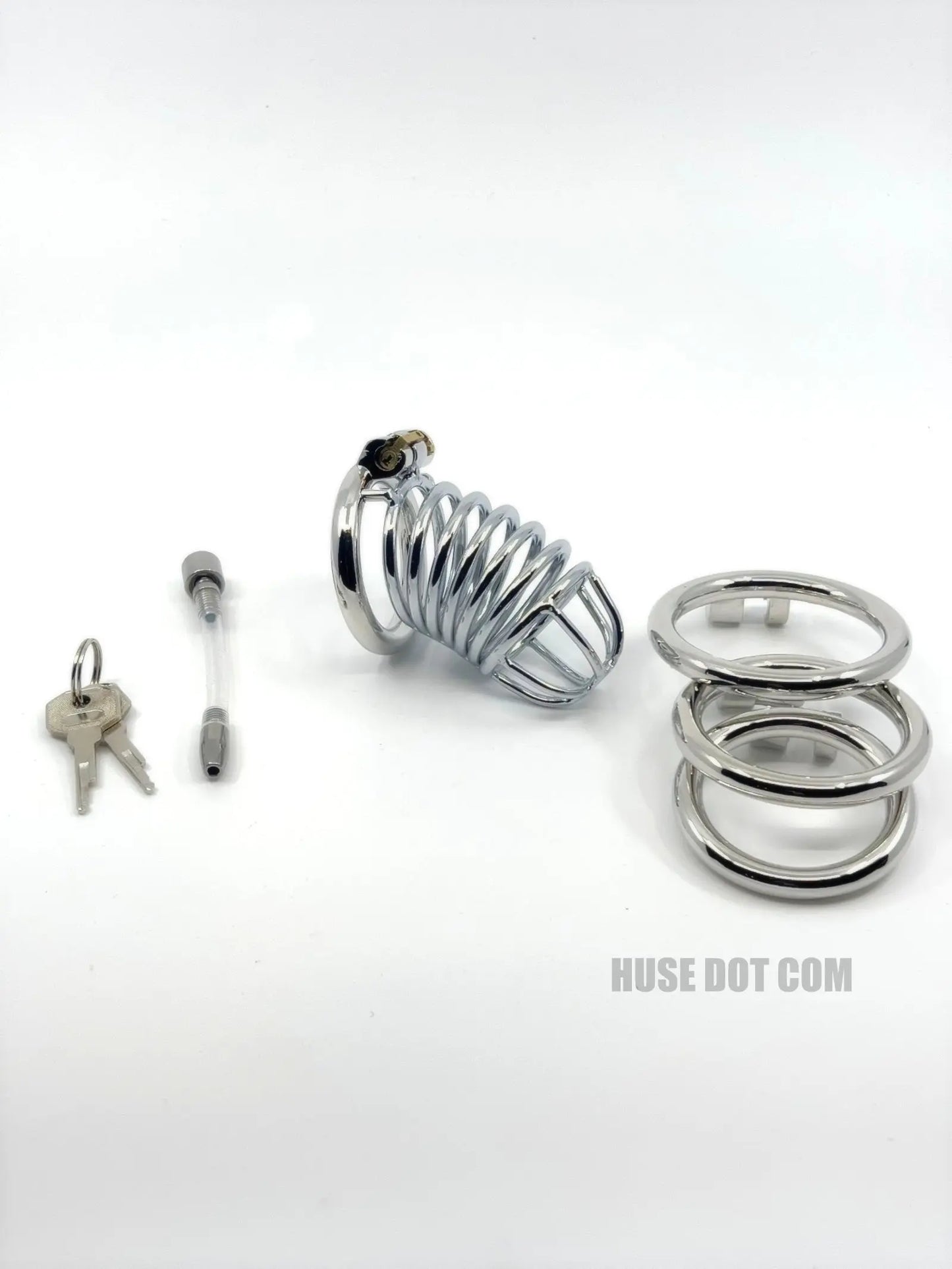 Long Ringed Male Chastity Cage Huse Dot Com